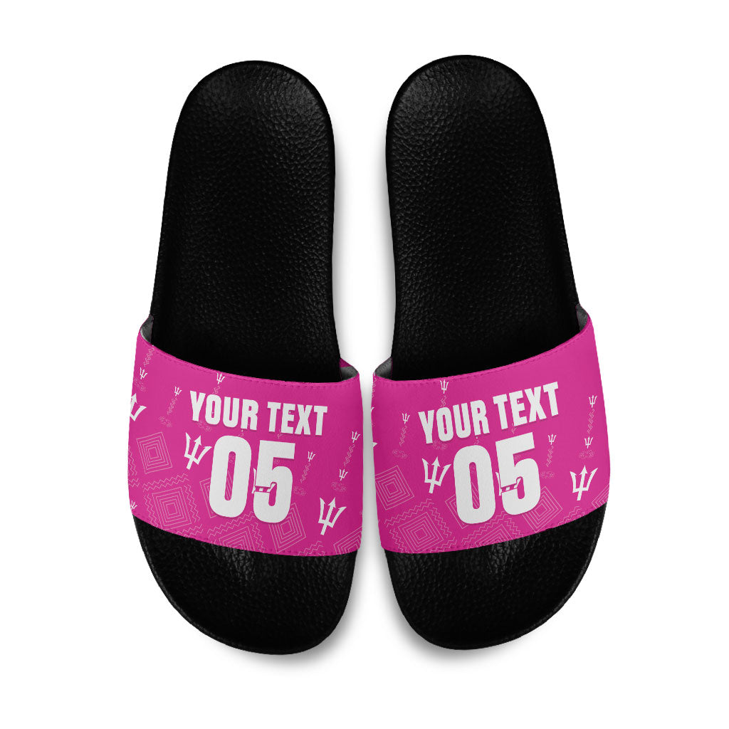 Custom Barbados 2026 Cricket Slide Sandals Tridents Rise Pink Version