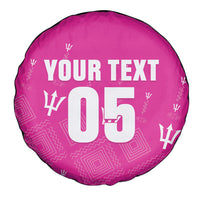 Custom Barbados 2026 Cricket Spare Tire Cover Tridents Rise Pink Version