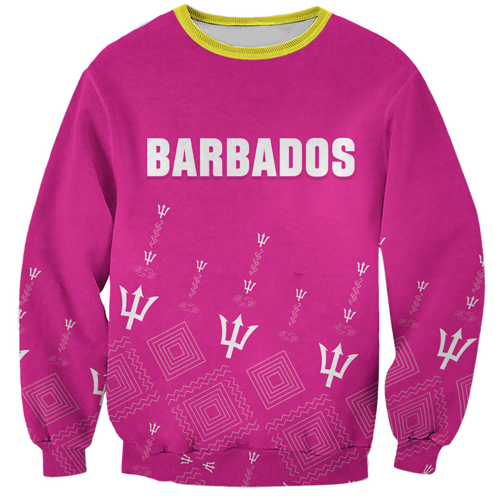 Custom Barbados 2026 Cricket Sweatshirt Tridents Rise Pink Version