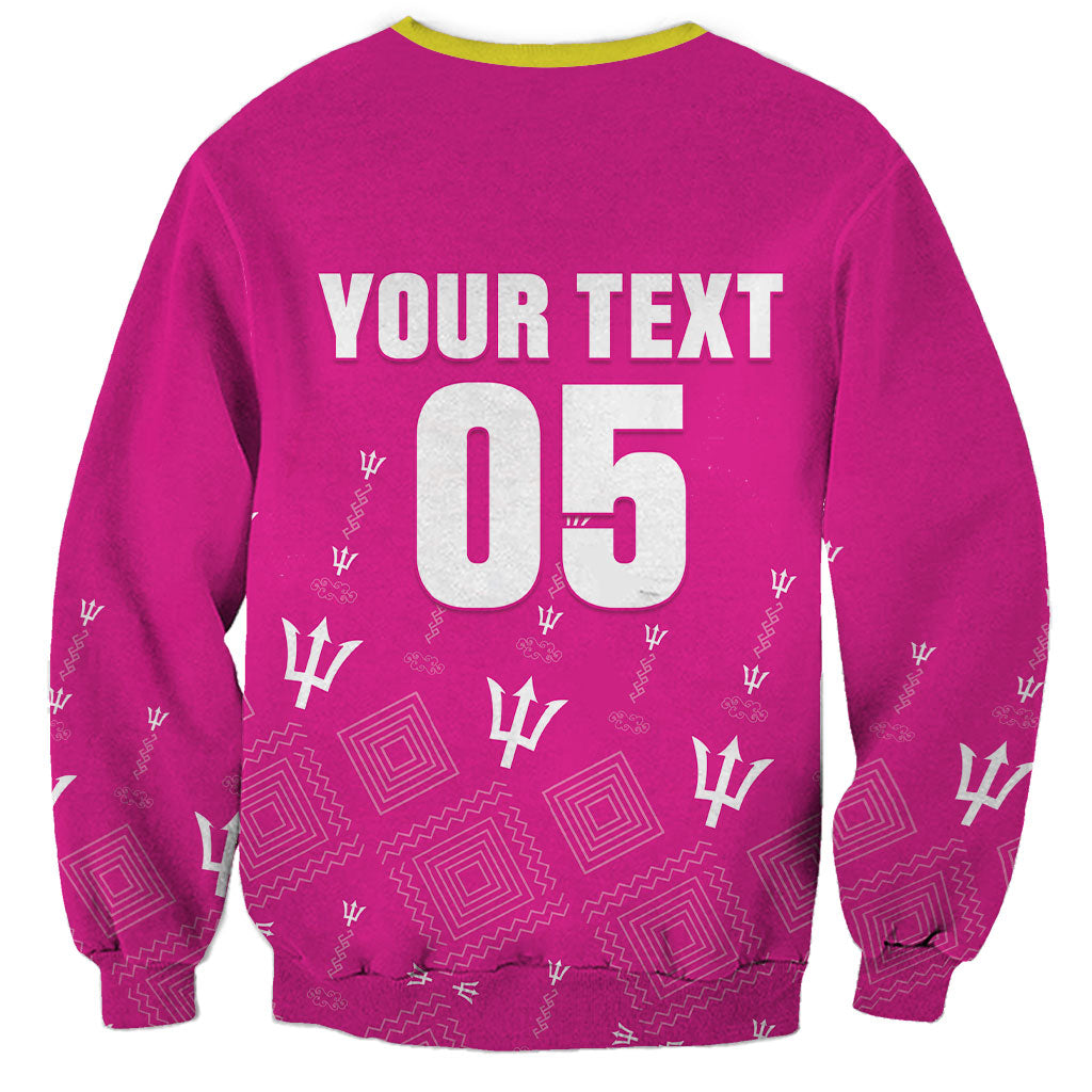 Custom Barbados 2026 Cricket Sweatshirt Tridents Rise Pink Version