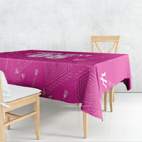 Custom Barbados 2026 Cricket Tablecloth Tridents Rise Pink Version