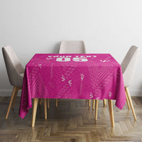 Custom Barbados 2026 Cricket Tablecloth Tridents Rise Pink Version
