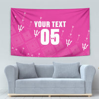 Custom Barbados 2026 Cricket Tapestry Tridents Rise Pink Version