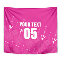 Custom Barbados 2026 Cricket Tapestry Tridents Rise Pink Version