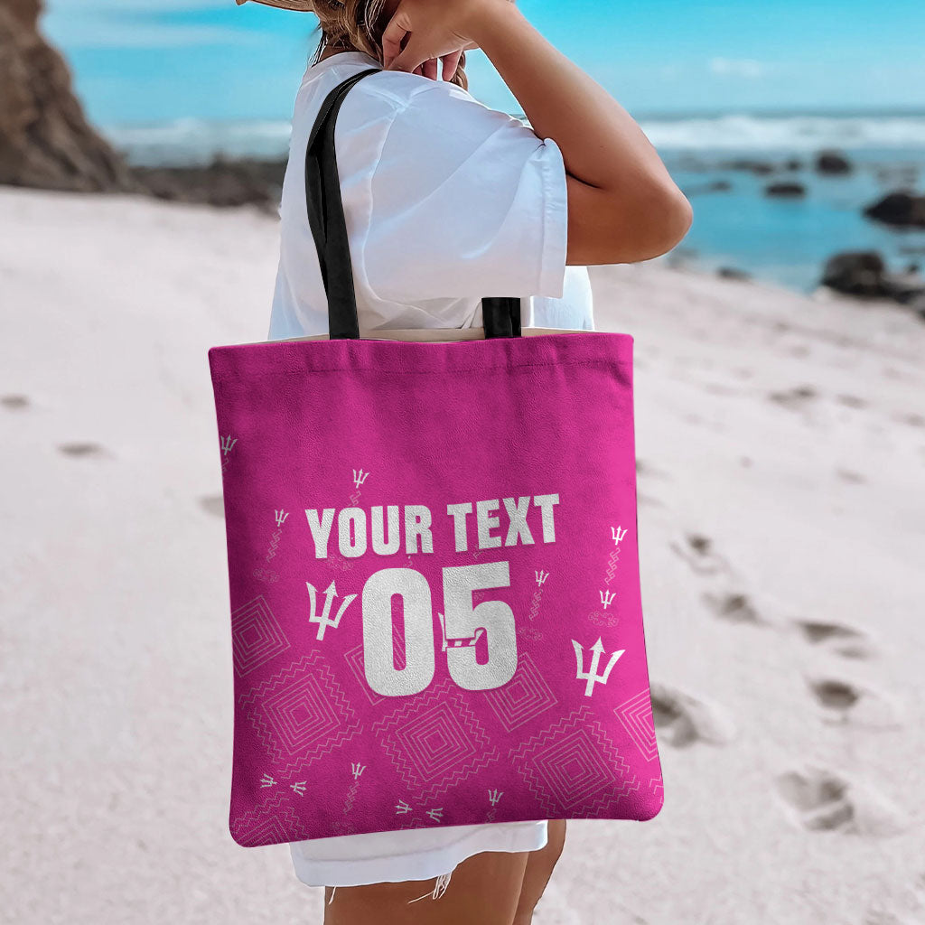 Custom Barbados 2026 Cricket Tote Bag Tridents Rise Pink Version
