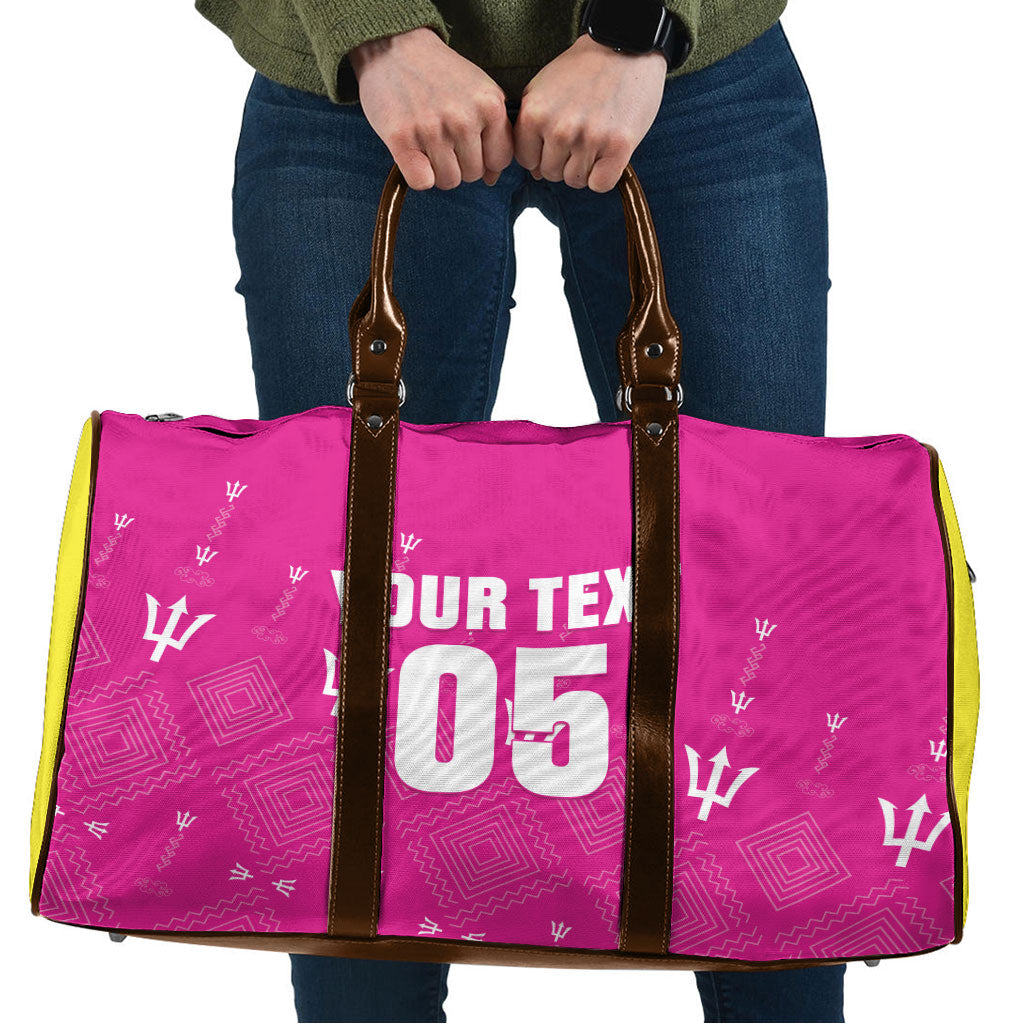Custom Barbados 2026 Cricket Travel Bag Tridents Rise Pink Version