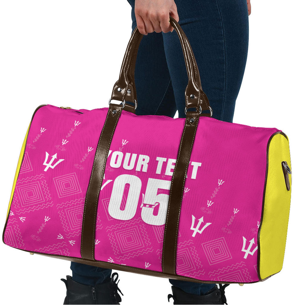 Custom Barbados 2026 Cricket Travel Bag Tridents Rise Pink Version