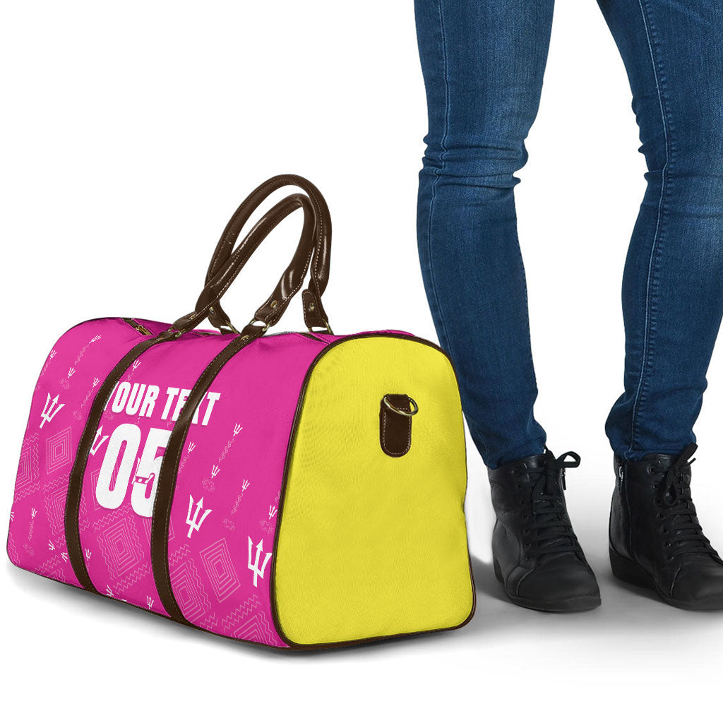 Custom Barbados 2026 Cricket Travel Bag Tridents Rise Pink Version