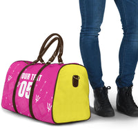 Custom Barbados 2026 Cricket Travel Bag Tridents Rise Pink Version