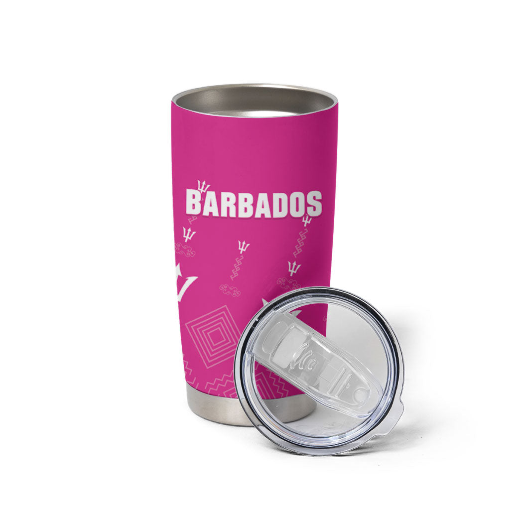 Custom Barbados 2026 Cricket Tumbler Cup Tridents Rise Pink Version