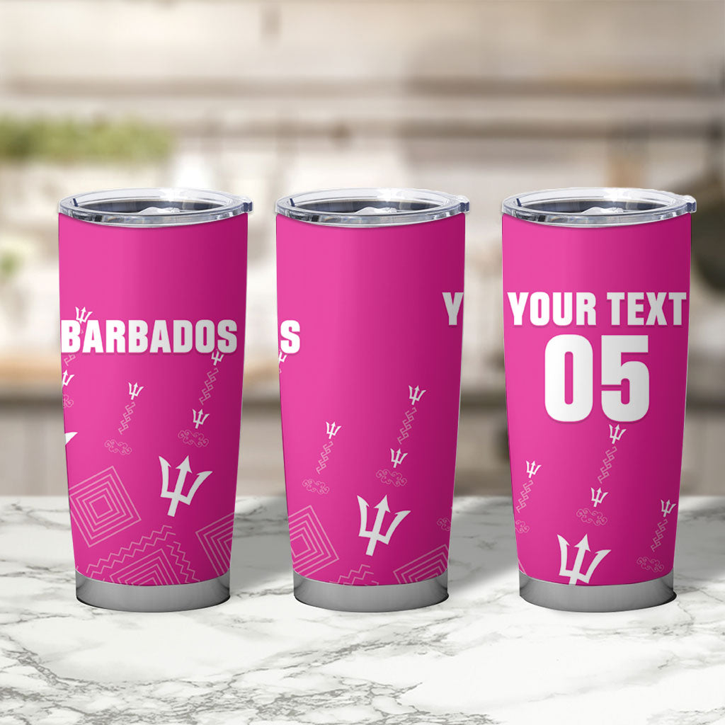 Custom Barbados 2026 Cricket Tumbler Cup Tridents Rise Pink Version