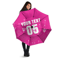 Custom Barbados 2026 Cricket Umbrella Tridents Rise Pink Version