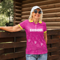 Custom Barbados 2026 Cricket Women Polo Shirt Tridents Rise Pink Version
