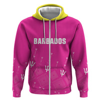 Custom Barbados 2026 Cricket Zip Hoodie Tridents Rise Pink Version