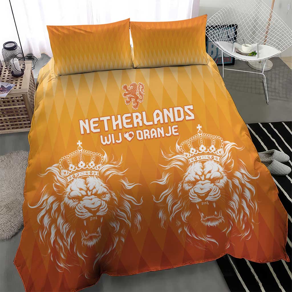 Netherlands 2024 Football Bedding Set Go Champions Oranje Lions LT05 - Wonder Print Shop
