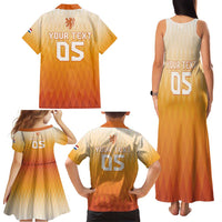 Custom Netherlands 2024 Football Family Matching Tank Maxi Dress and Hawaiian Shirt Go Champions Oranje Lions LT05 - Wonder Print Shop