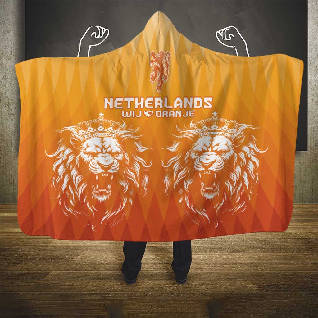 Netherlands 2024 Football Hooded Blanket Go Champions Oranje Lions