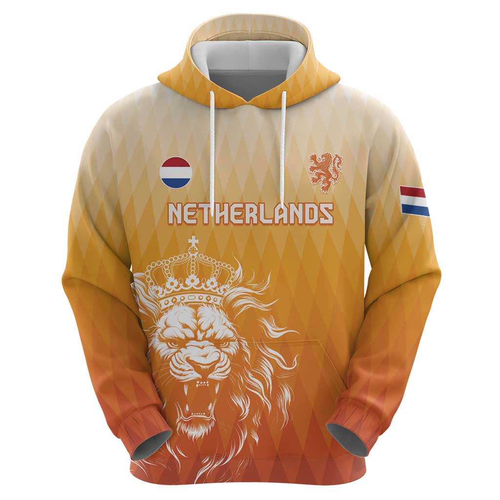 Custom Netherlands 2024 Football Hoodie Go Champions Oranje Lions LT05 - Wonder Print Shop