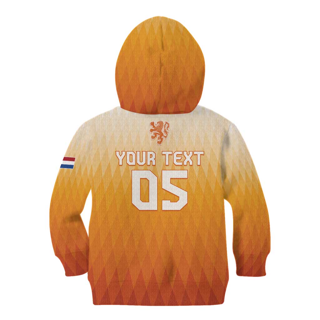 Custom Netherlands 2024 Football Kid Hoodie Go Champions Oranje Lions LT05 - Wonder Print Shop