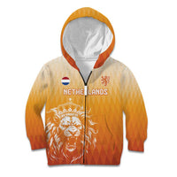 Custom Netherlands 2024 Football Kid Hoodie Go Champions Oranje Lions LT05 - Wonder Print Shop