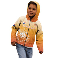 Custom Netherlands 2024 Football Kid Hoodie Go Champions Oranje Lions LT05 - Wonder Print Shop