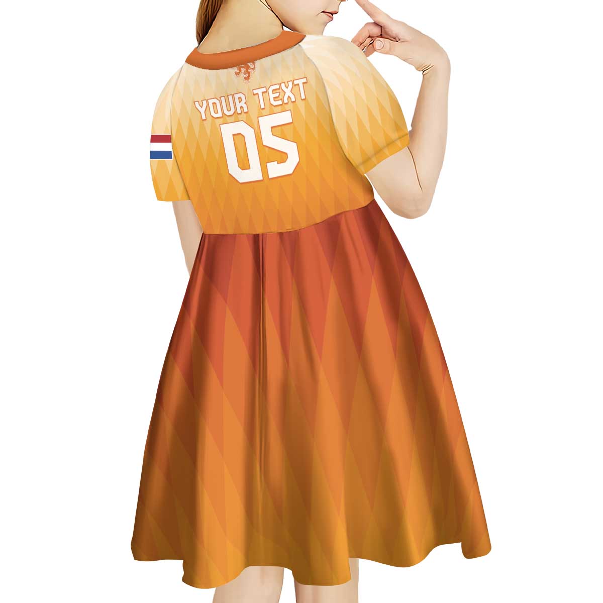 Custom Netherlands 2024 Football Kid Short Sleeve Dress Go Champions Oranje Lions LT05 - Wonder Print Shop