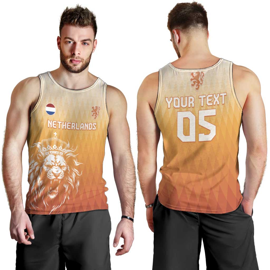 Custom Netherlands 2024 Football Men Tank Top Go Champions Oranje Lions LT05 - Wonder Print Shop