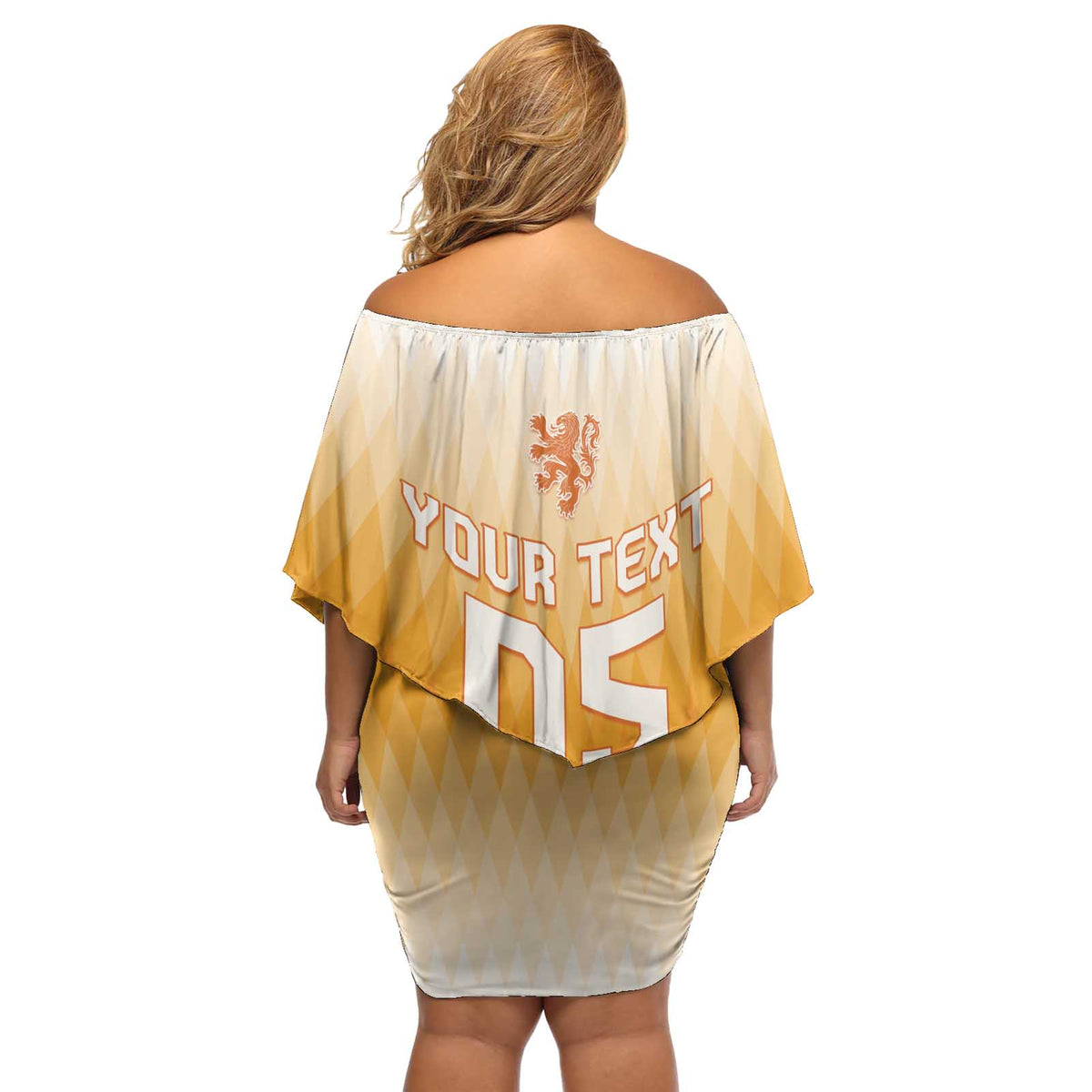 Custom Netherlands 2024 Football Off Shoulder Short Dress Go Champions Oranje Lions LT05 - Wonder Print Shop