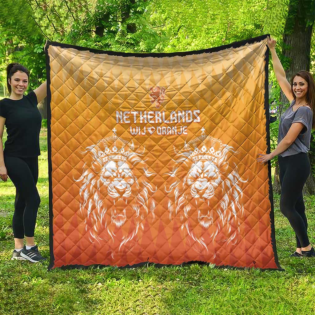 Netherlands 2024 Football Quilt Go Champions Oranje Lions LT05 - Wonder Print Shop
