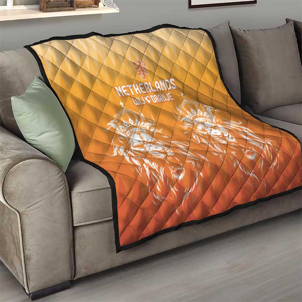 Netherlands 2024 Football Quilt Go Champions Oranje Lions LT05 - Wonder Print Shop