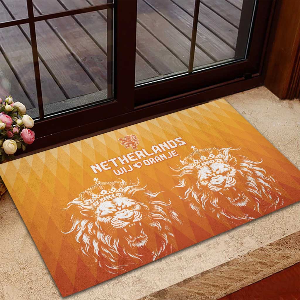 Netherlands 2024 Football Rubber Doormat Go Champions Oranje Lions LT05 - Wonder Print Shop