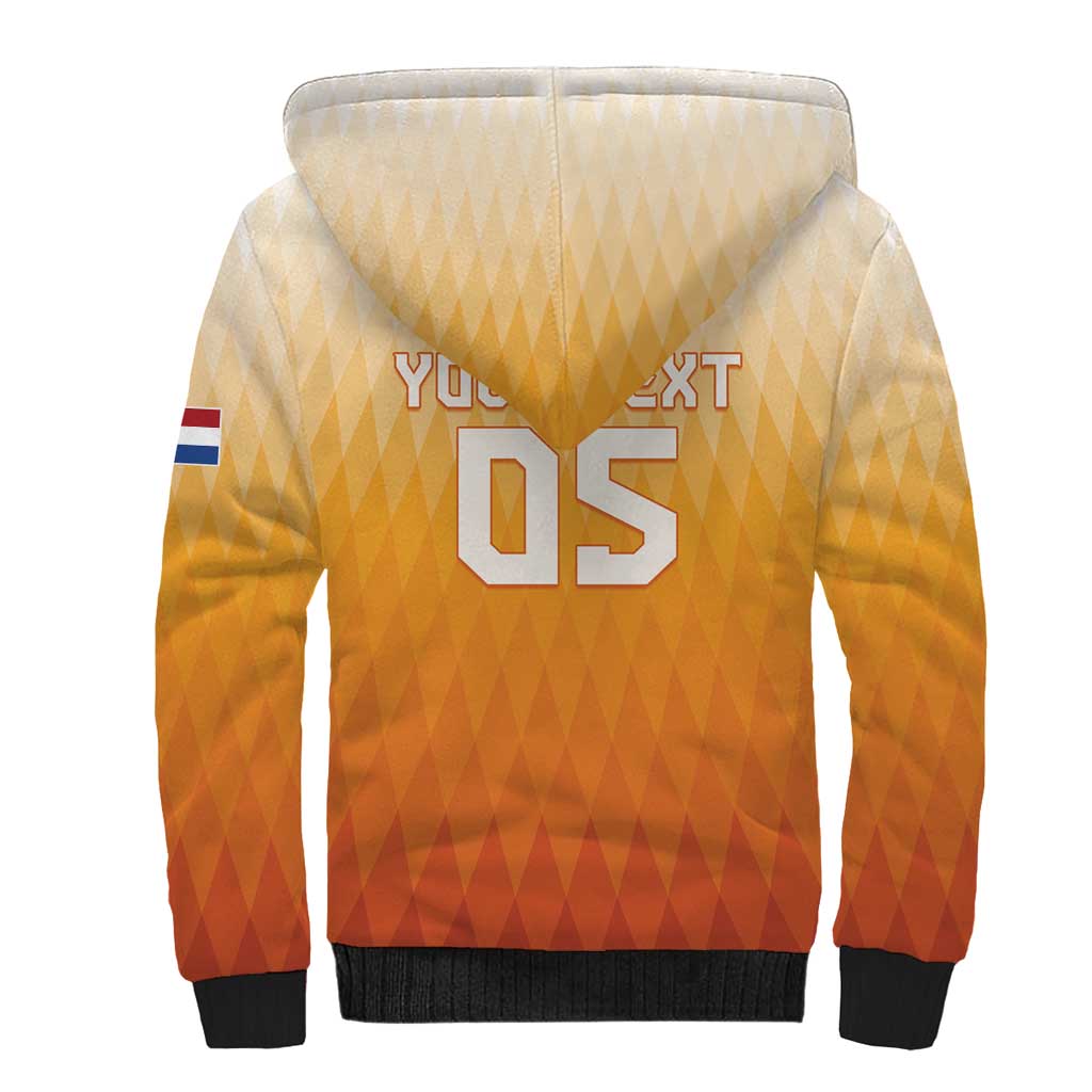 Custom Netherlands 2024 Football Sherpa Hoodie Go Champions Oranje Lions LT05 - Wonder Print Shop