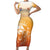 Custom Netherlands 2024 Football Short Sleeve Bodycon Dress Go Champions Oranje Lions LT05 - Wonder Print Shop