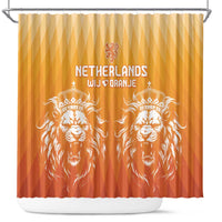 Netherlands 2024 Football Shower Curtain Go Champions Oranje Lions