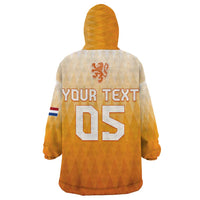 Custom Netherlands 2024 Football Wearable Blanket Hoodie Go Champions Oranje Lions LT05 - Wonder Print Shop