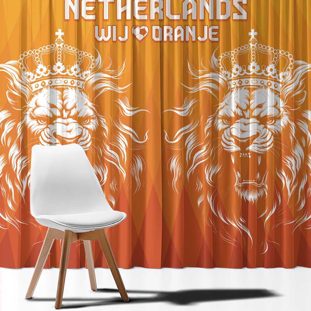 Netherlands 2024 Football Window Curtain Go Champions Oranje Lions LT05 - Wonder Print Shop