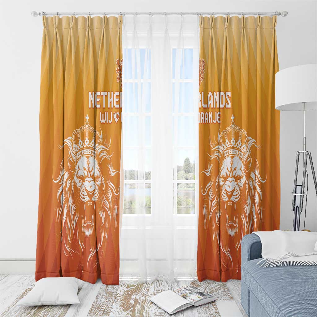 Netherlands 2024 Football Window Curtain Go Champions Oranje Lions LT05 - Wonder Print Shop