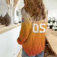 Custom Netherlands 2024 Football Women Casual Shirt Go Champions Oranje Lions LT05 - Wonder Print Shop