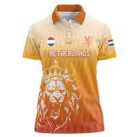 Custom Netherlands 2024 Football Women Polo Shirt Go Champions Oranje Lions LT05 - Wonder Print Shop