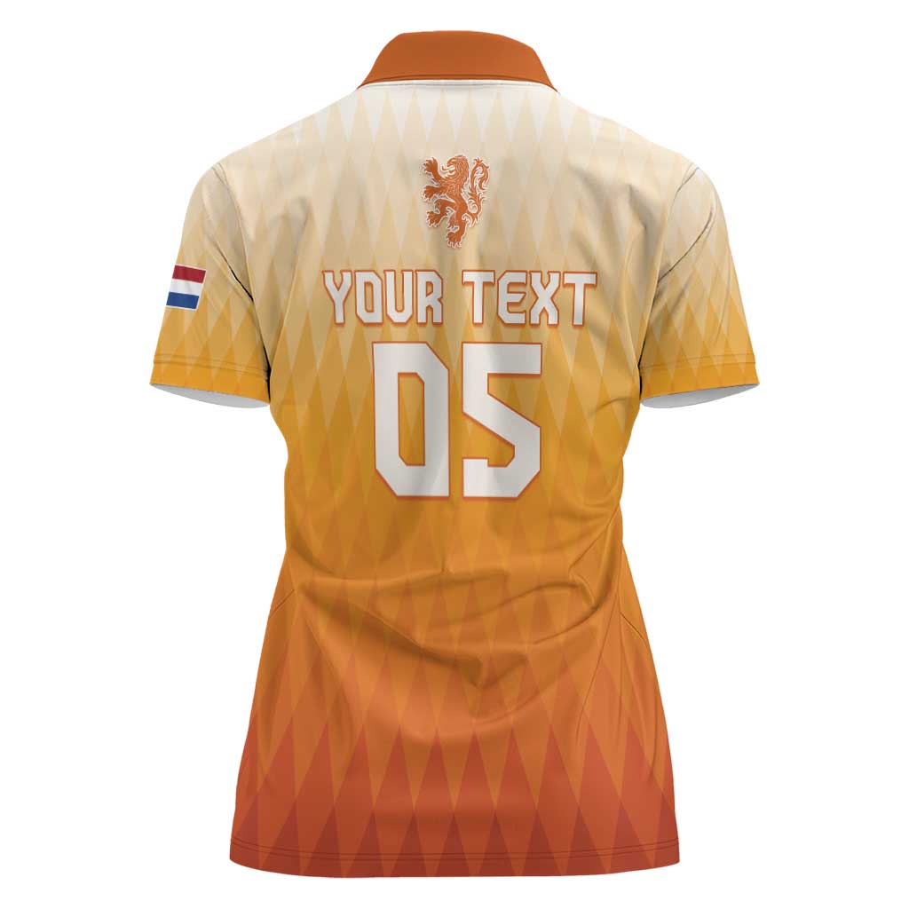 Custom Netherlands 2024 Football Women Polo Shirt Go Champions Oranje Lions LT05 - Wonder Print Shop