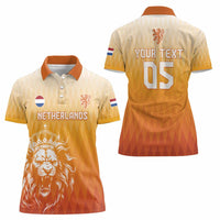 Custom Netherlands 2024 Football Women Polo Shirt Go Champions Oranje Lions LT05 - Wonder Print Shop