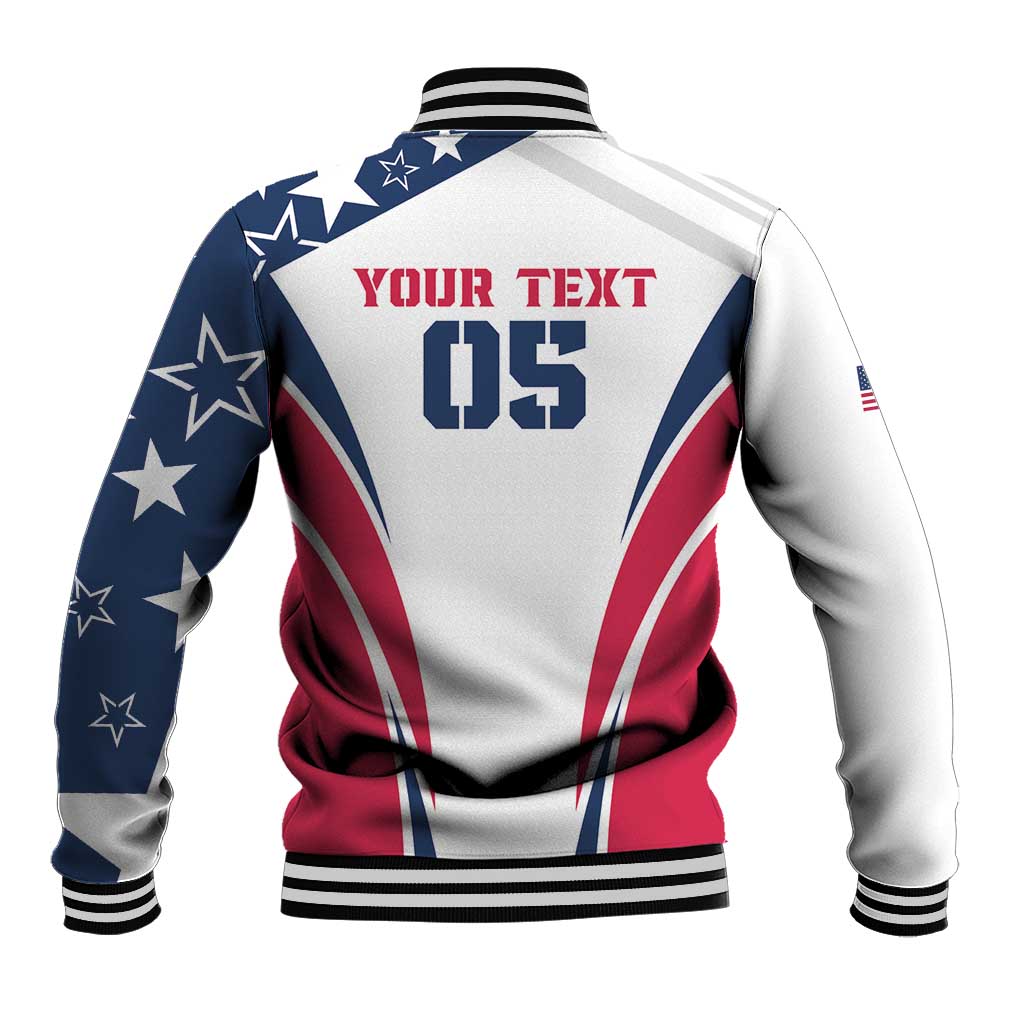 Custom USA Rugby 2024 Baseball Jacket Eagles Reigns Supreme White Version LT05 - Wonder Print Shop