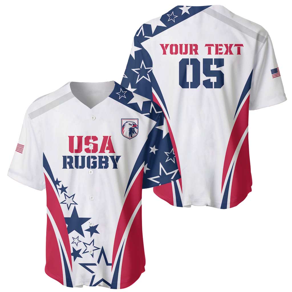 Custom USA Rugby 2024 Baseball Jersey Eagles Reigns Supreme White Version LT05 - Wonder Print Shop