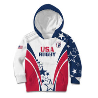 Custom USA Rugby 2024 Kid Hoodie Eagles Reigns Supreme White Version LT05 - Wonder Print Shop