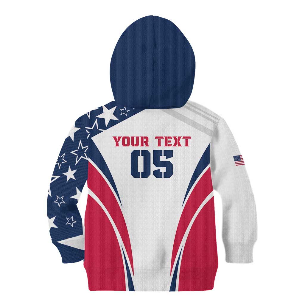 Custom USA Rugby 2024 Kid Hoodie Eagles Reigns Supreme White Version LT05 - Wonder Print Shop