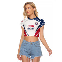 Custom USA Rugby 2024 Raglan Cropped T Shirt Eagles Reigns Supreme White Version LT05 - Wonder Print Shop