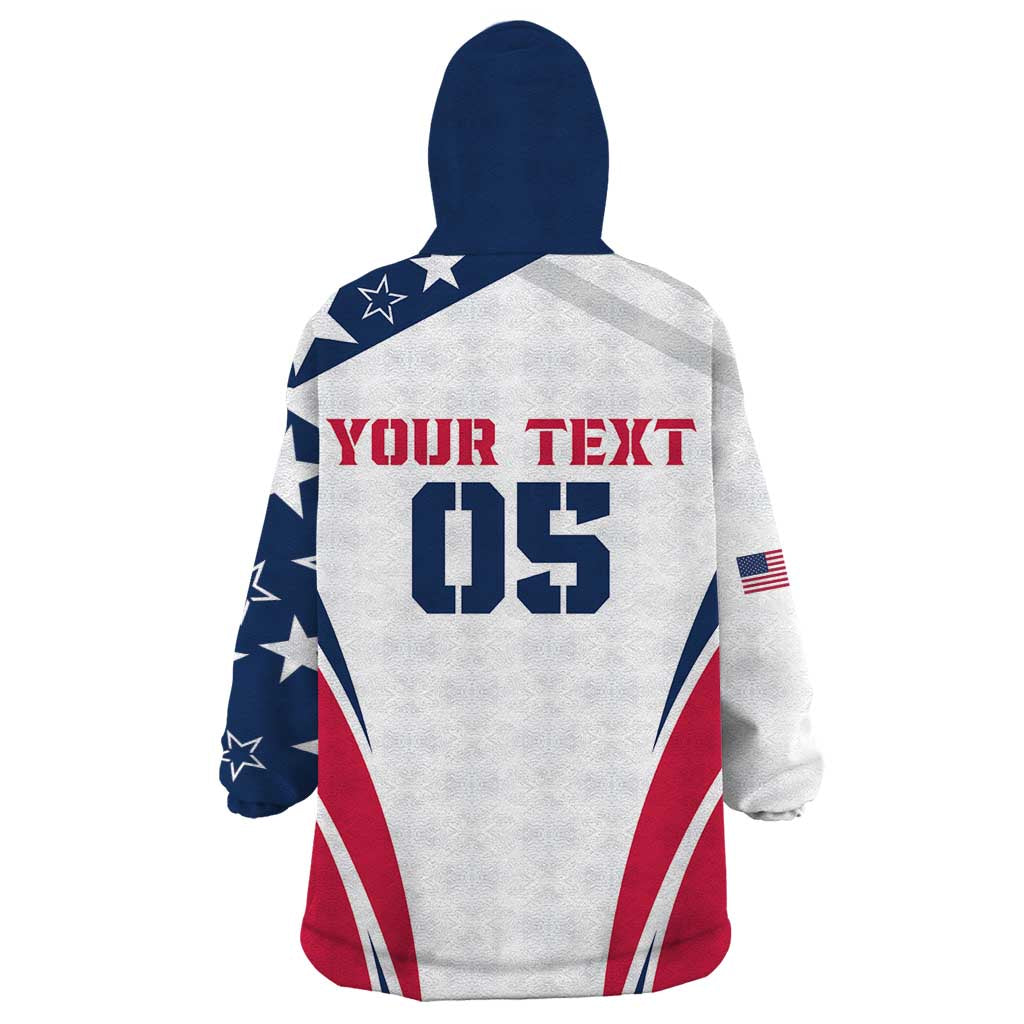 Custom USA Rugby 2024 Wearable Blanket Hoodie Eagles Reigns Supreme White Version LT05 - Wonder Print Shop