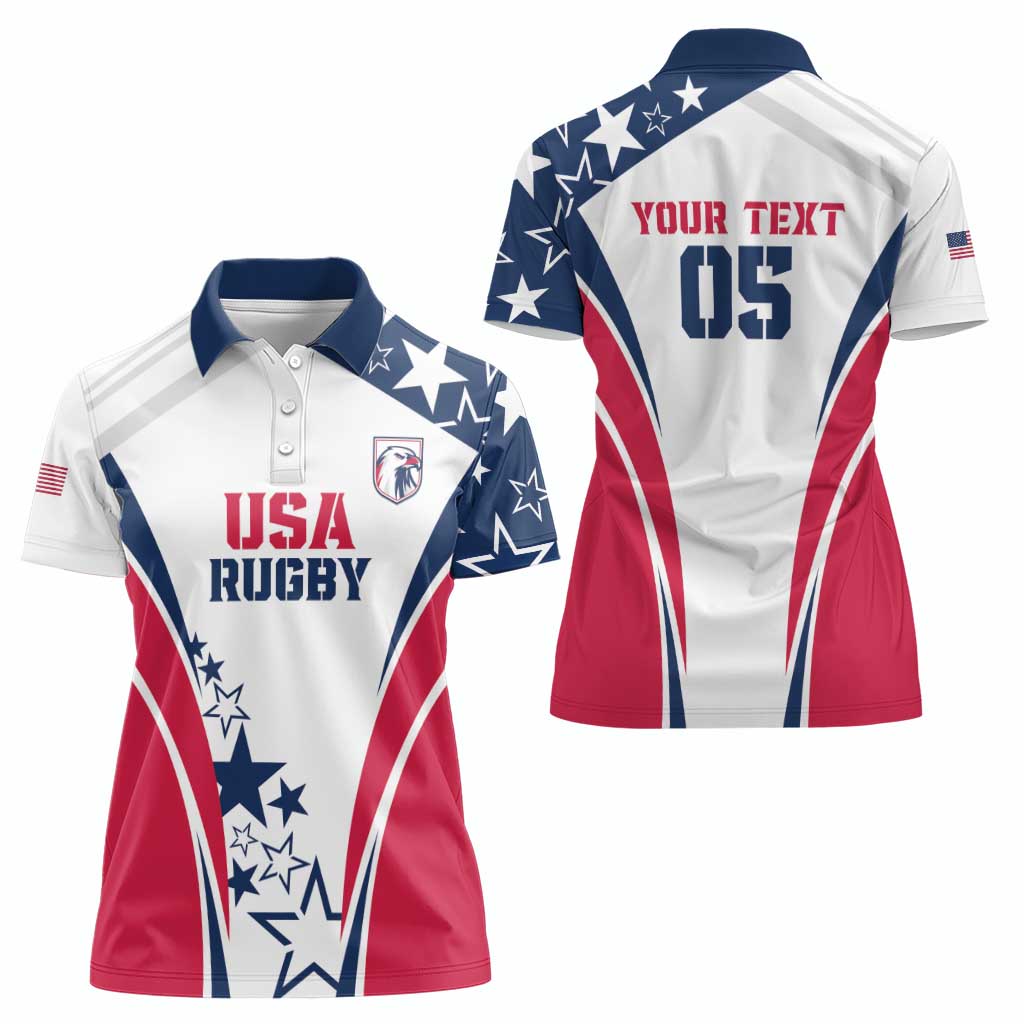 Custom USA Rugby 2024 Women Polo Shirt Eagles Reigns Supreme White Version LT05 - Wonder Print Shop