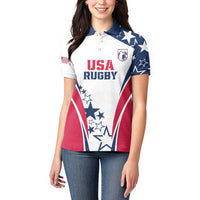 Custom USA Rugby 2024 Women Polo Shirt Eagles Reigns Supreme White Version LT05 - Wonder Print Shop