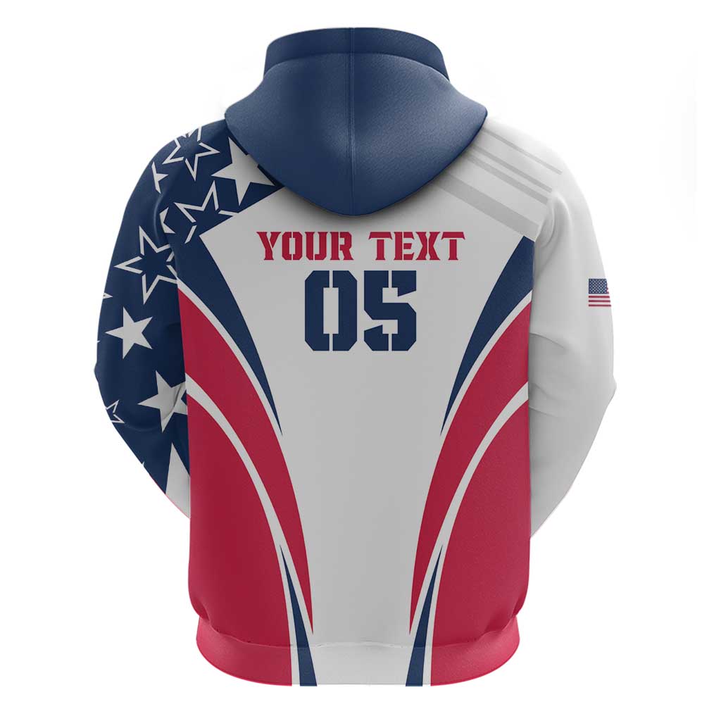 Custom USA Rugby 2024 Zip Hoodie Eagles Reigns Supreme White Version LT05 - Wonder Print Shop